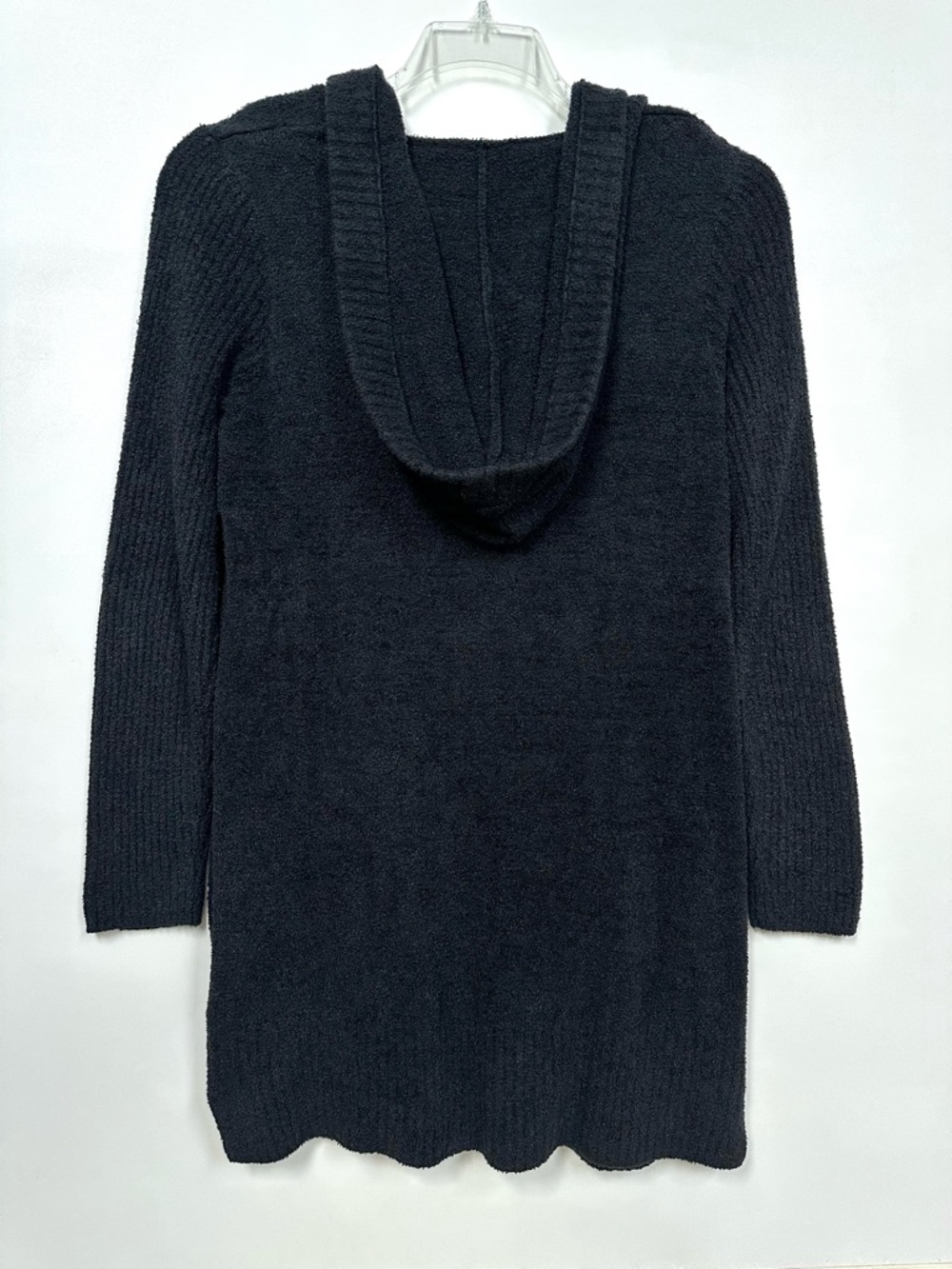 Barefoot Dreams CozyChic Lite Hooded Open Front Cardigan • Black • Sz XL • EUC - Picture 4 of 15